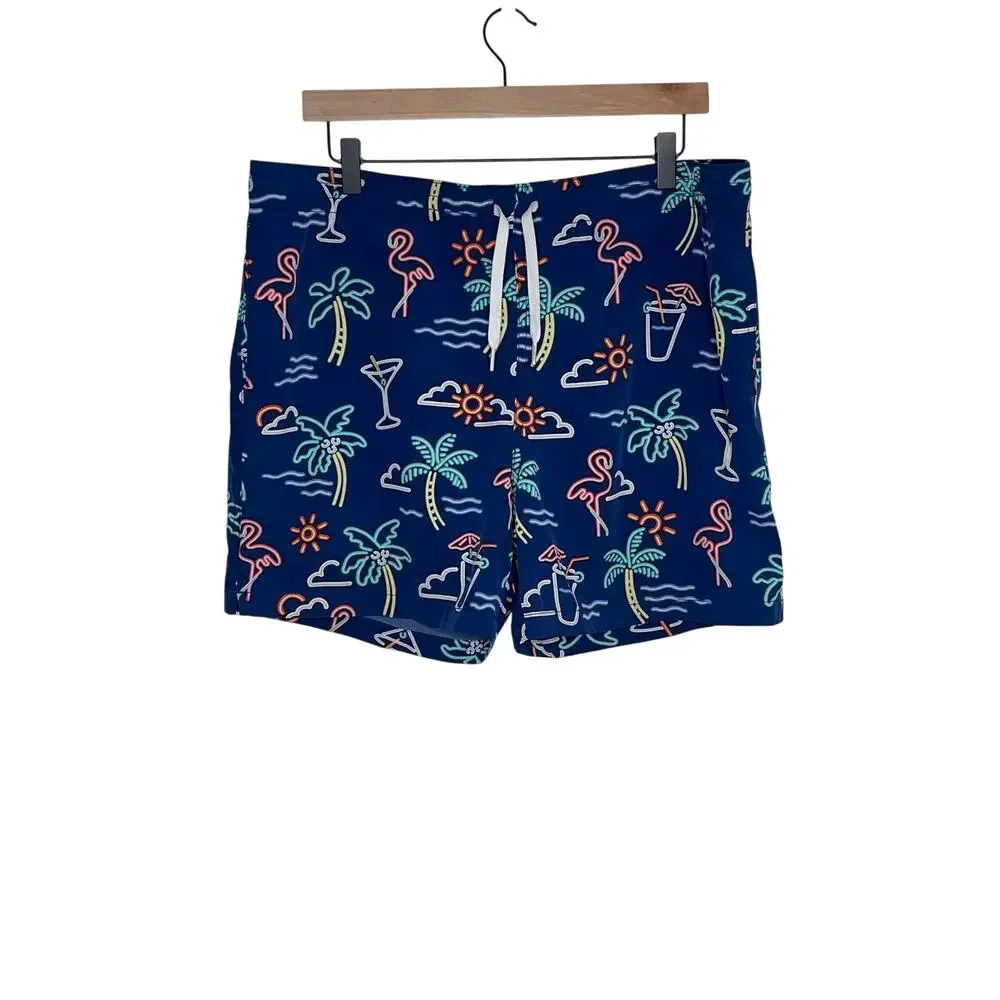 chubbies neon flamingo