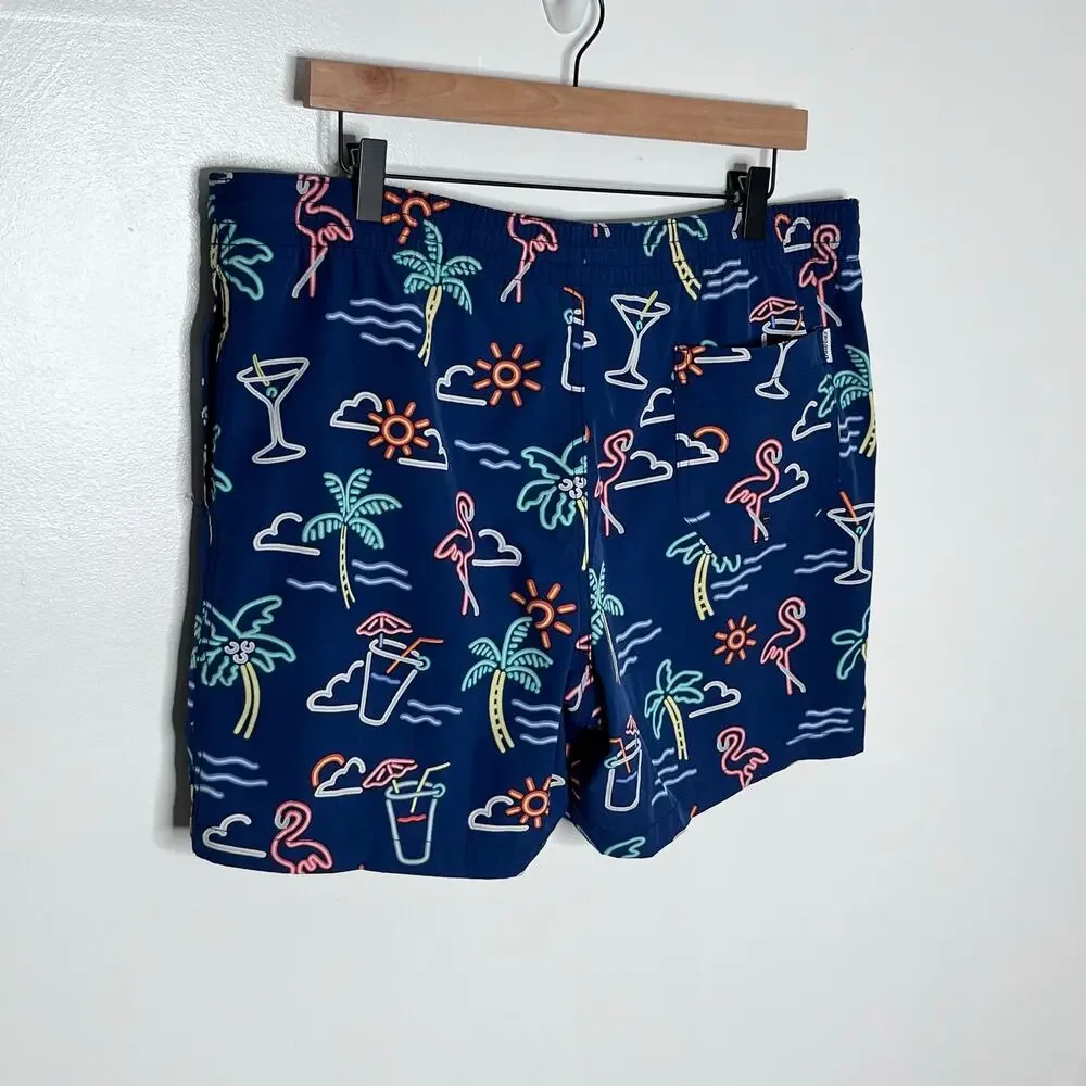 chubbies neon flamingo