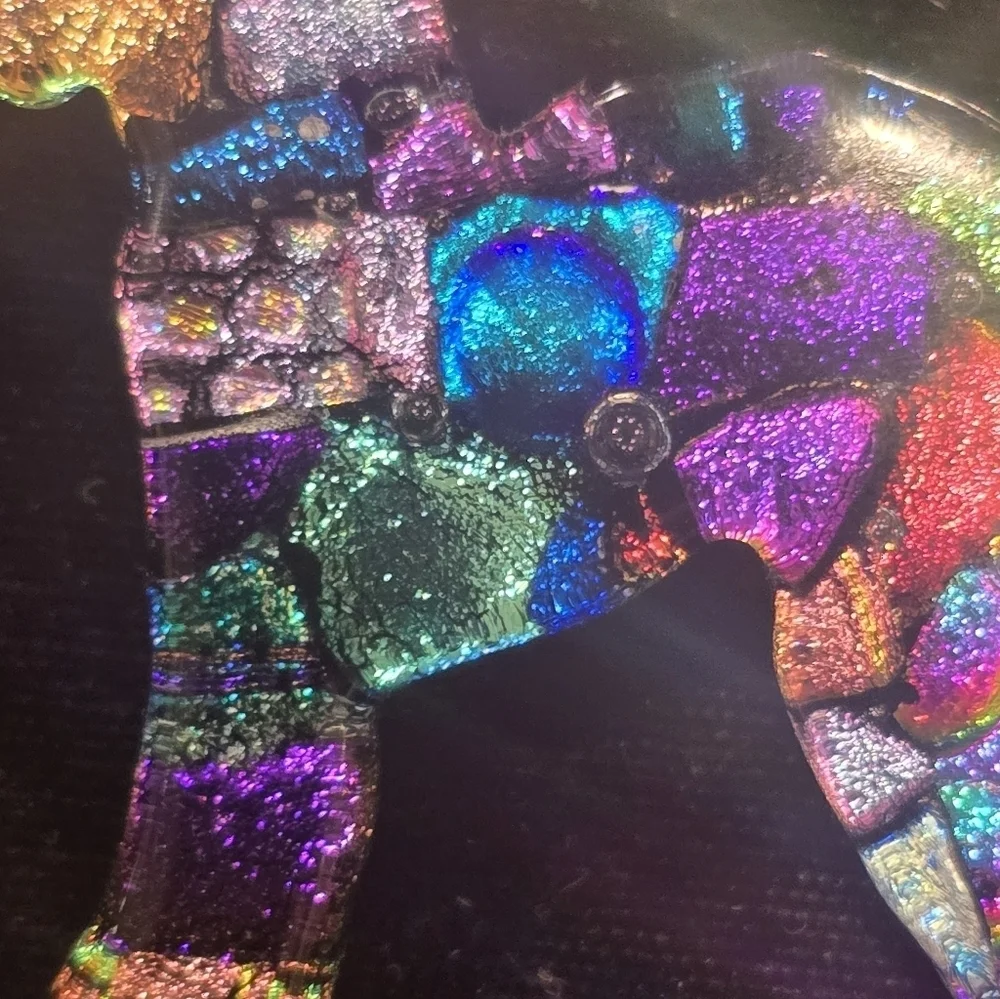 Dichroic Fused Glass Artisan Made  Horse Pony Animal Pin Brooch