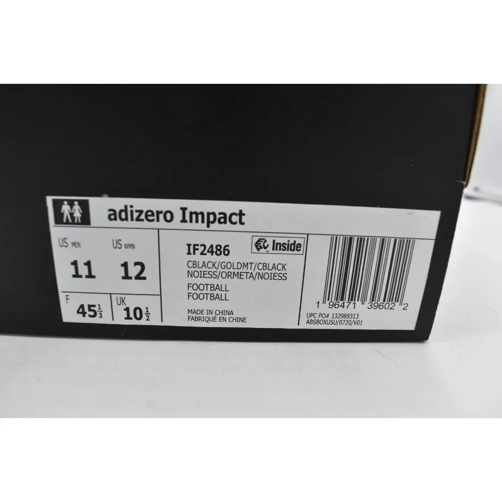 Adidas Mens Size 11 Adizero Impact Core Black‎ Football Cleats Shoes