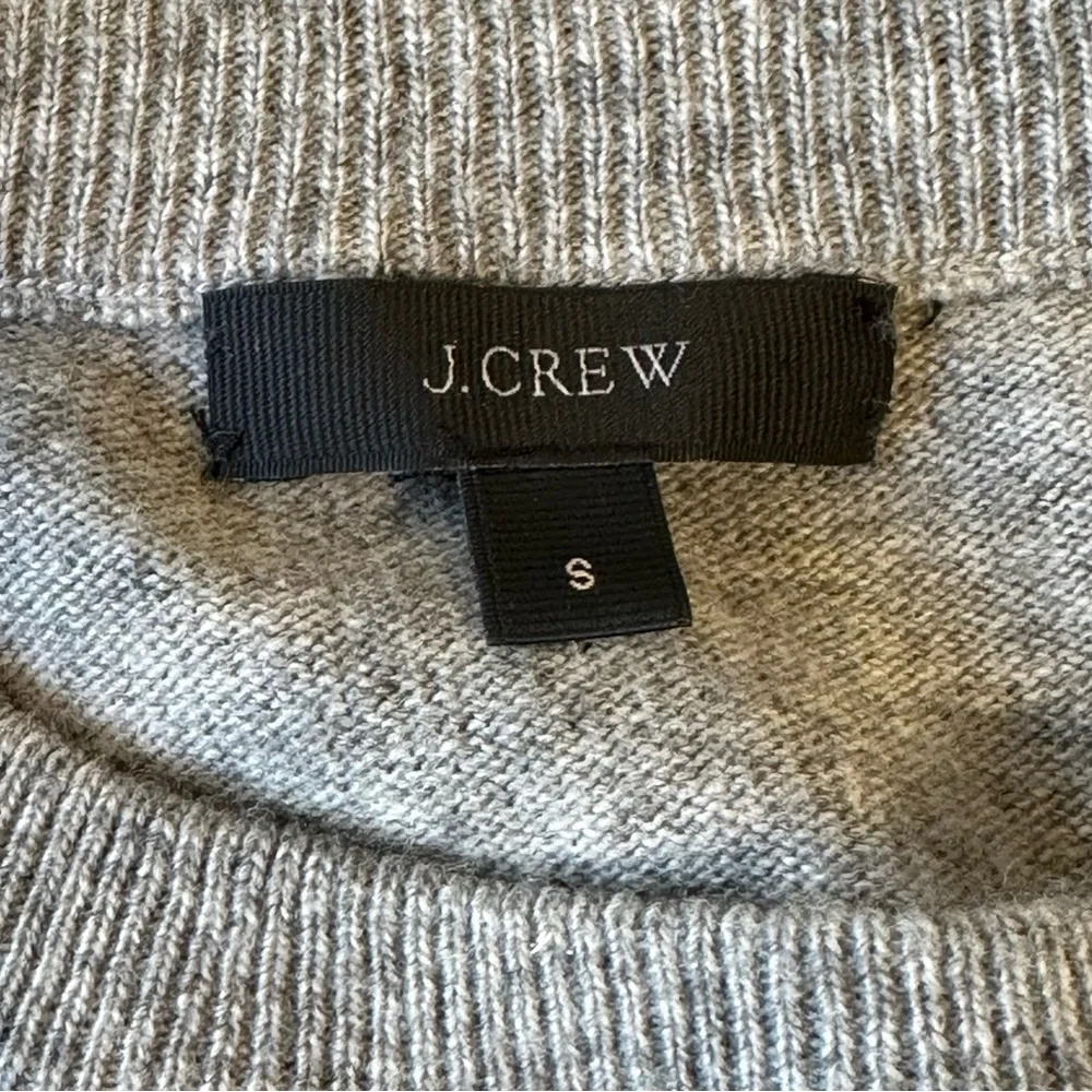 J Crew Women's Opal Embellished Crew Neck Sweater Top Gray EUC Size Small