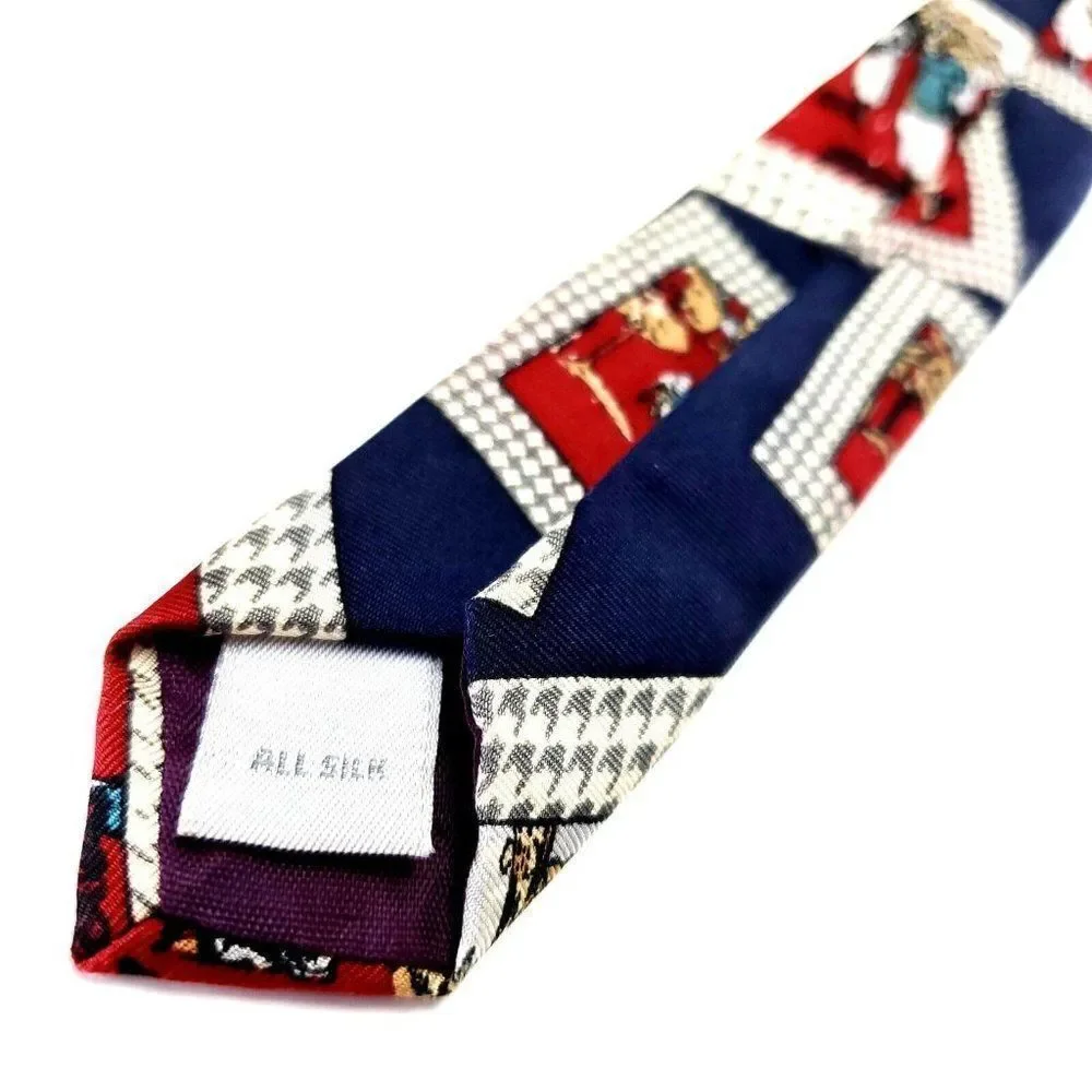 Pierre Cardin Blue‎ Silk Tie Woven Graphic