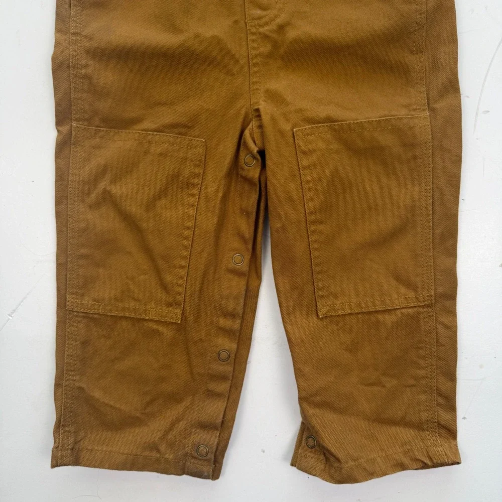 Carhartt Kids Brown Duck Canvas Double Knee Bib Overall 24 months Play Outdoor