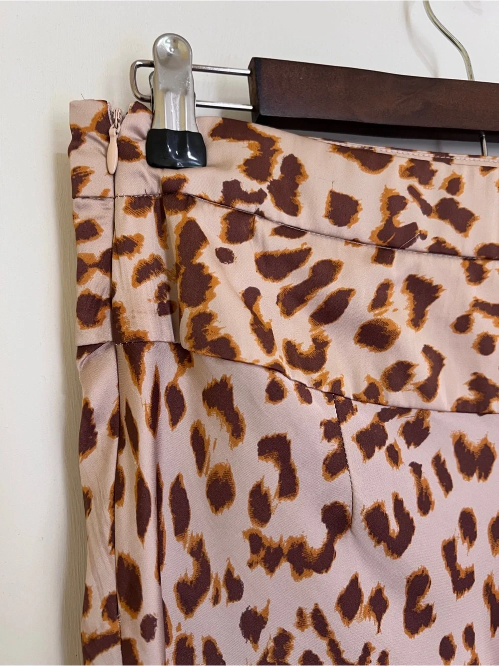 Free People silky bias cut Leopard Print Midi Skirt