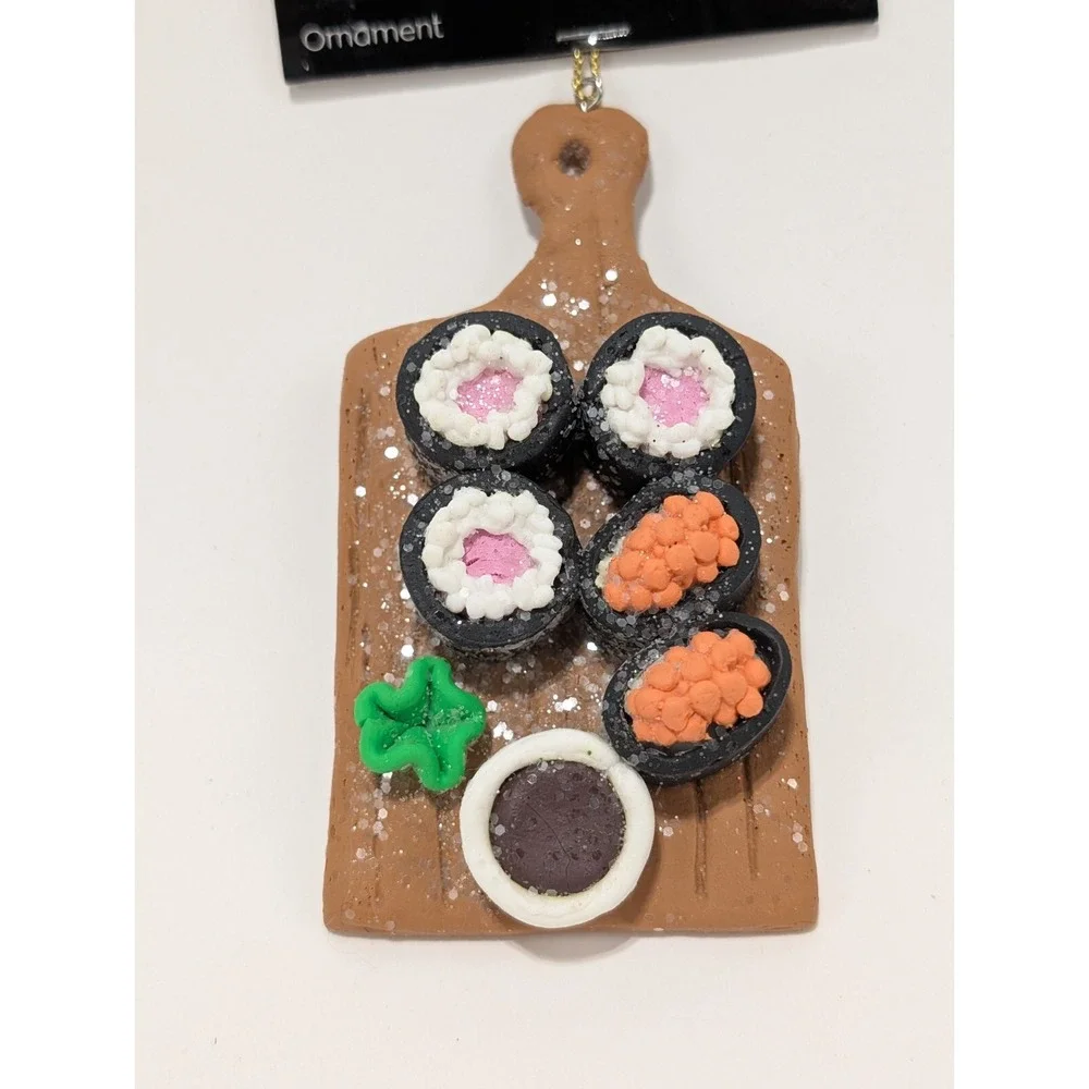 Christmas Shoppe Resin Sushi Board Christmas Tree Ornament Sushi Ornament New