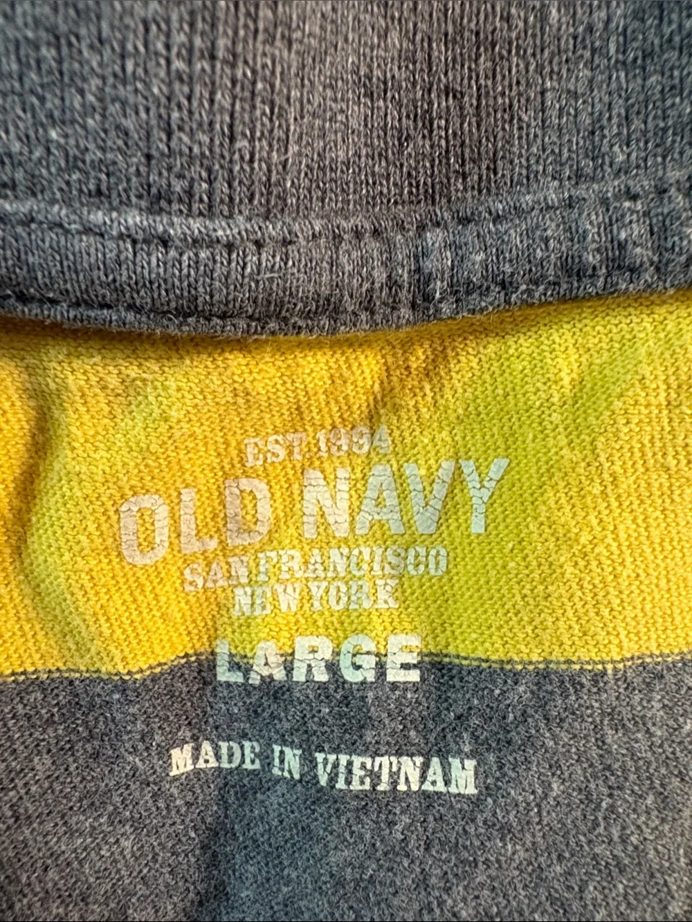 Old Navy Yellow and Gray Striped Polo Shirt