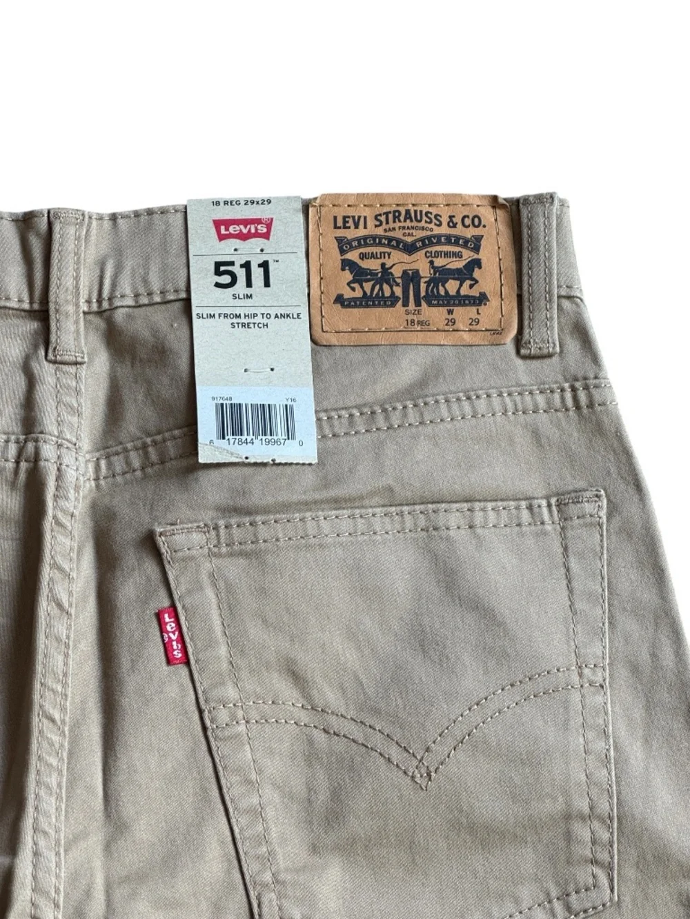 NWT Levi's 511 Slim Biege Tan Super Soft Pants