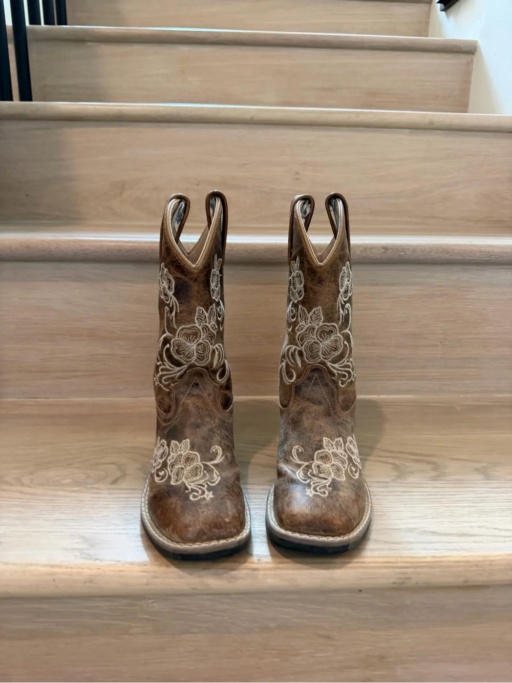 Little Girls Shyanne Brown Embroidered Western Boots