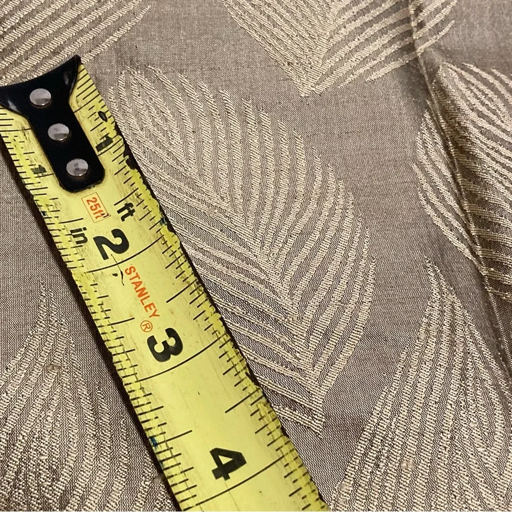 Motif Designs 100% Silk Fabric Swatch Bronze Feather Pattern 24”x24” 2000s Vtg