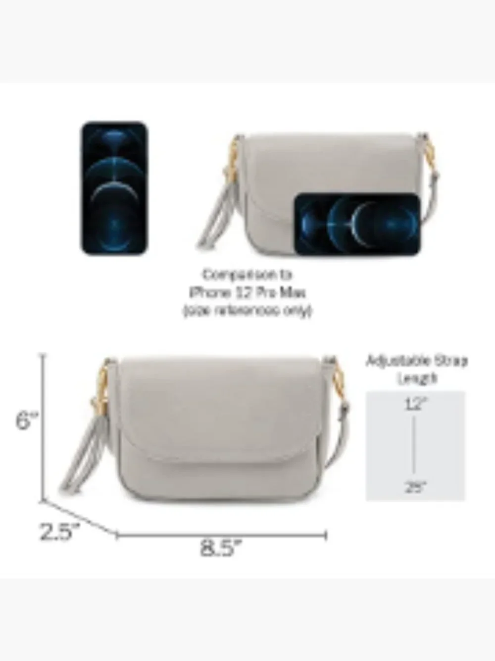 Small Faux Leather Crossbody Bag with Flap Saddle Style and Tassel