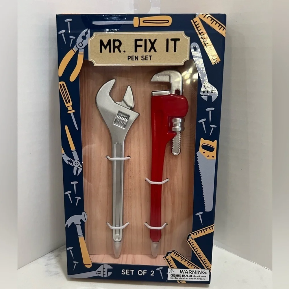 Mr. Fix It Pen Set - Silver and Red 👷🔧📏