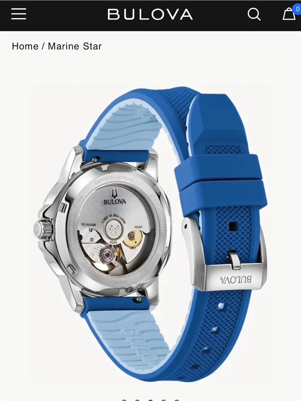 Bulova Silver Case Watch with Blue Strap