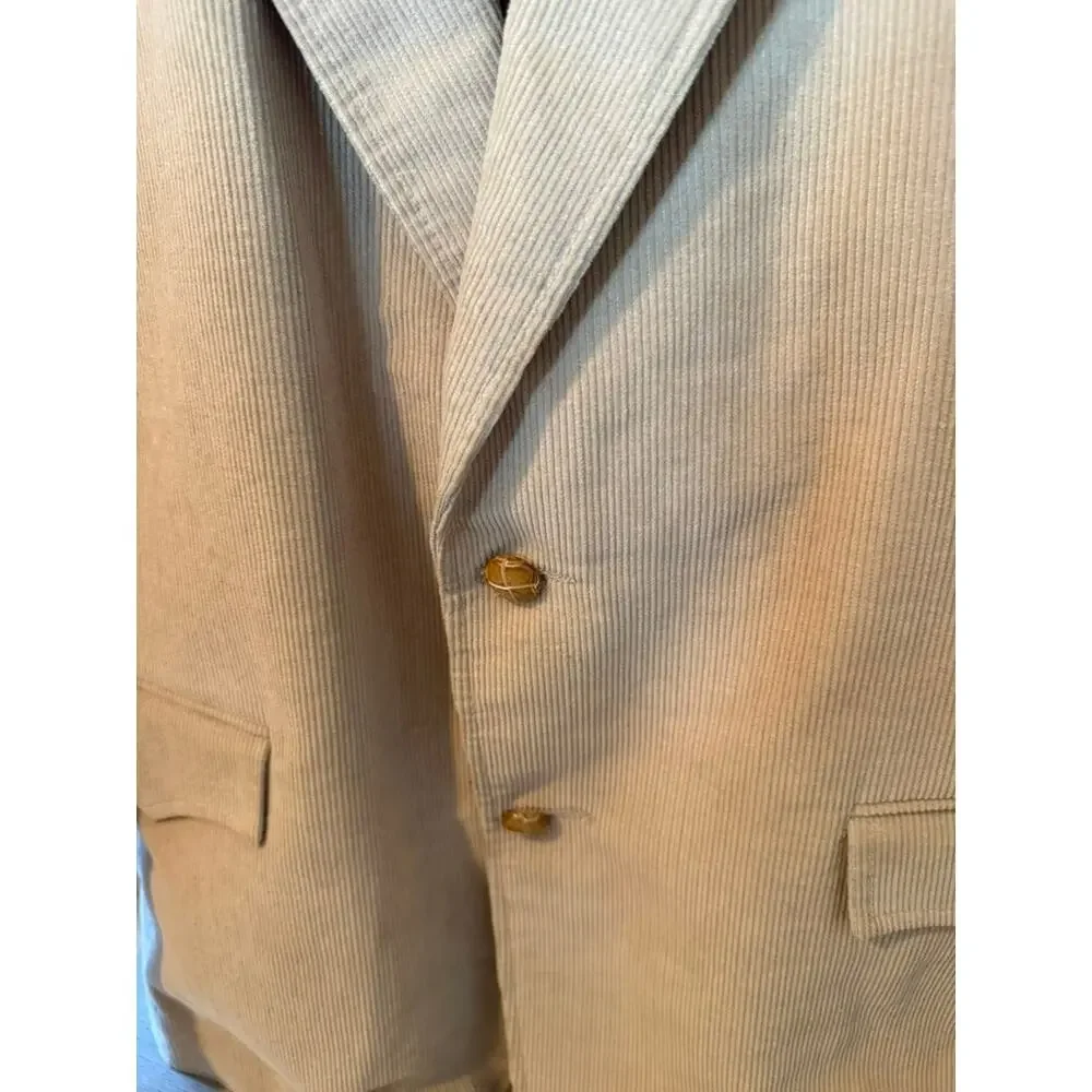 Vintage Pioneer Wear Tan Corduroy Western Blazer | USA Ranch Jacket ✨