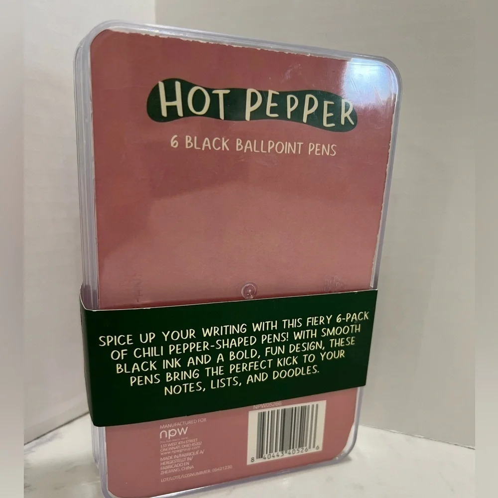 Hot Pepper Black Ballpoint Pens Set