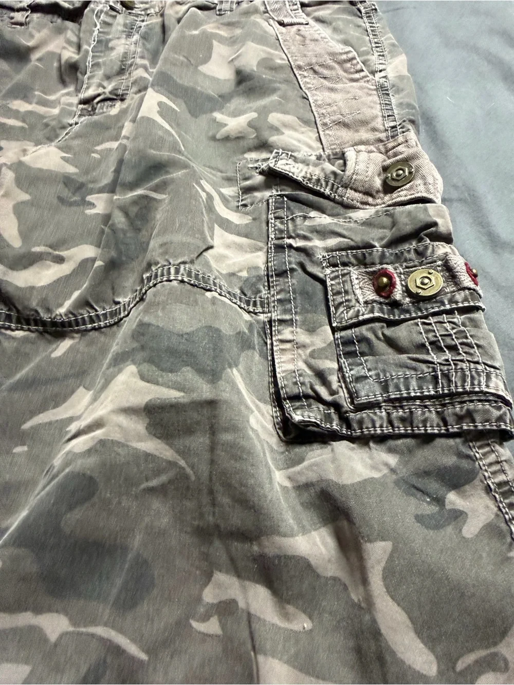 Men's Camo Cargo Shorts - Gray Woodland