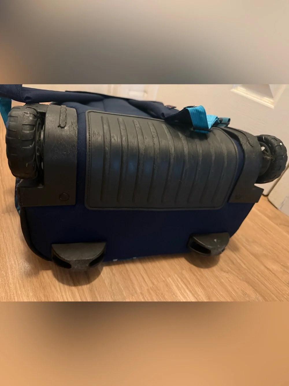 Jansport Blue Teal Pattern Rolling Backpack with Wheels
