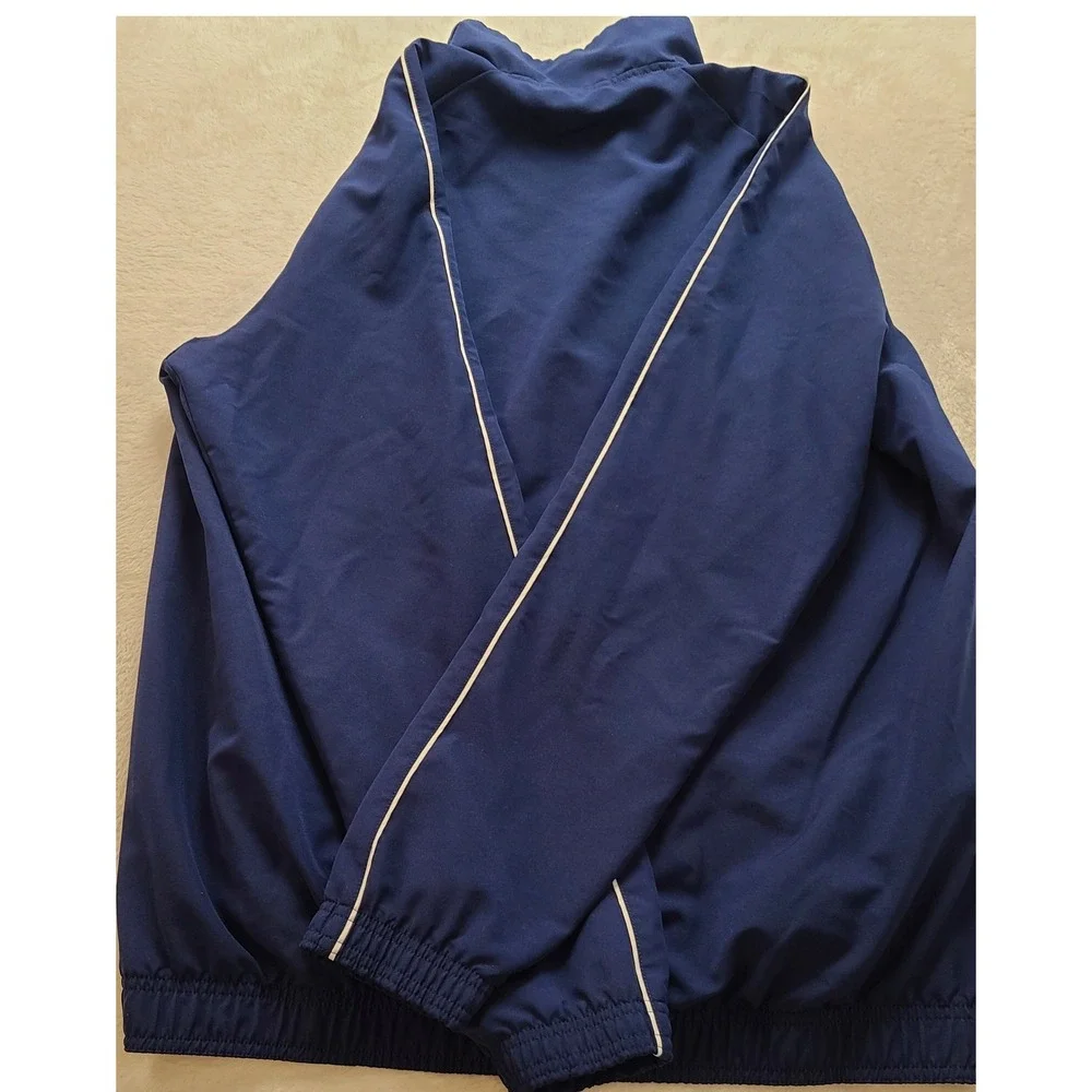 Adidas‎ Navy Blue Full Zip Track Jacket Orange Number 34 Mesh Lined Men's Large