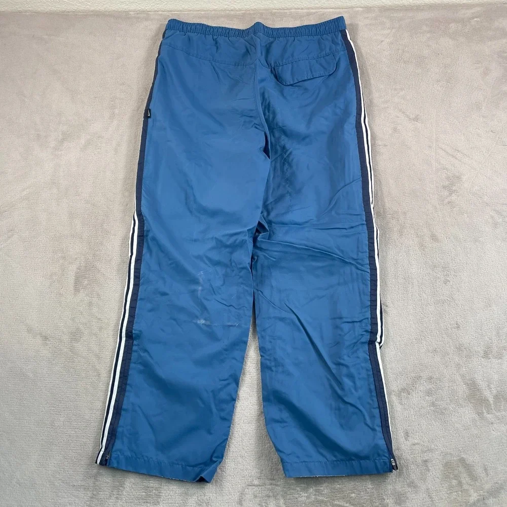 Vintage Nike Track Baggy Lined Pants Men Medium 36x30 Blue Swoosh‎ Zip Pockets