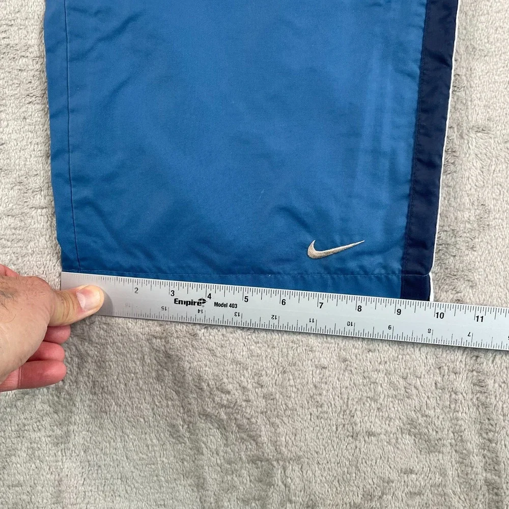 Vintage Nike Track Baggy Lined Pants Men Medium 36x30 Blue Swoosh‎ Zip Pockets