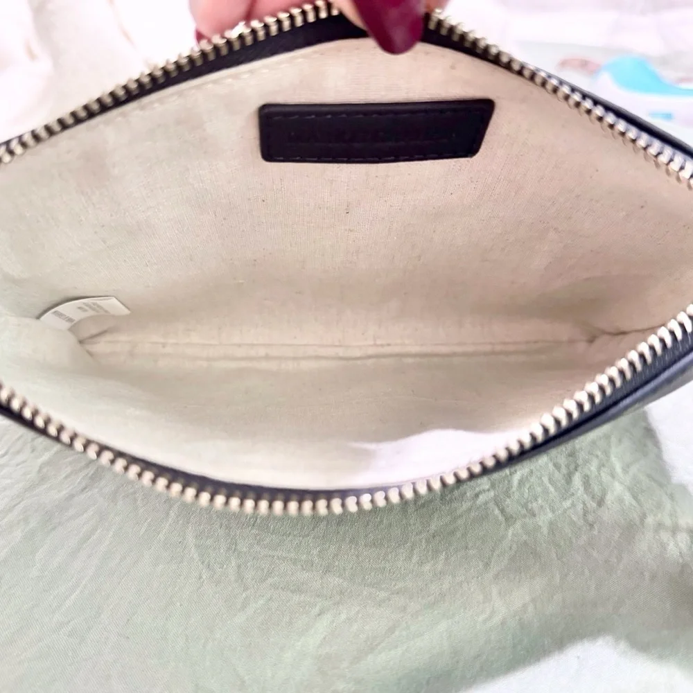 LEATHER TASSEL ZIPPER CROSSBODY in Navy Star NEW