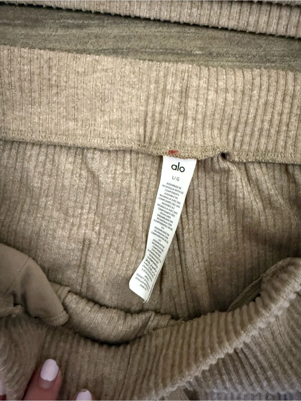 Alo Yoga Muse Ribbed Crop Hoodie Sweatpants Set Gravel Heather Large L 2pc
