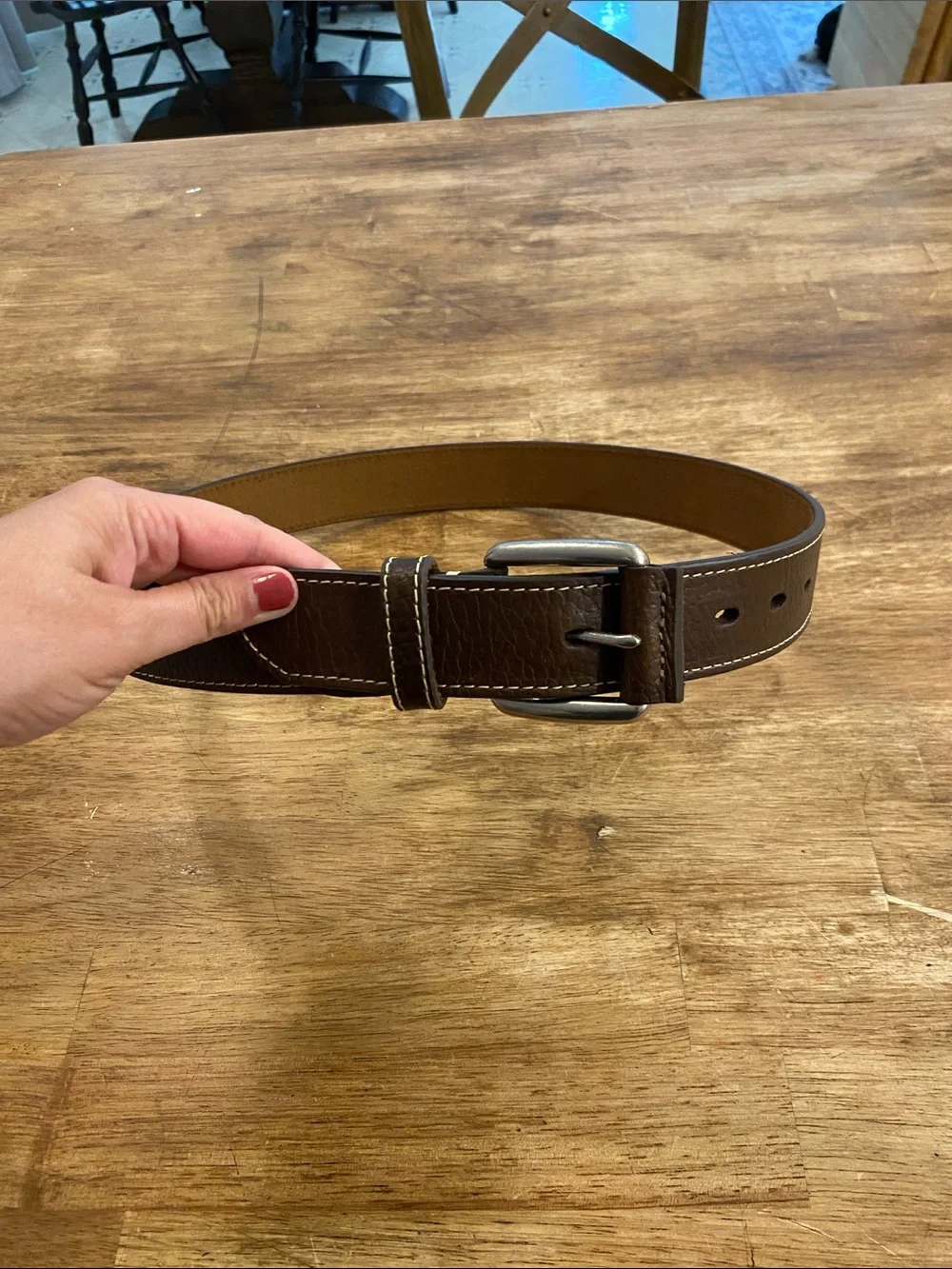 Ariat Men's Brown Leather Belt with Contrast Stitching size 32
