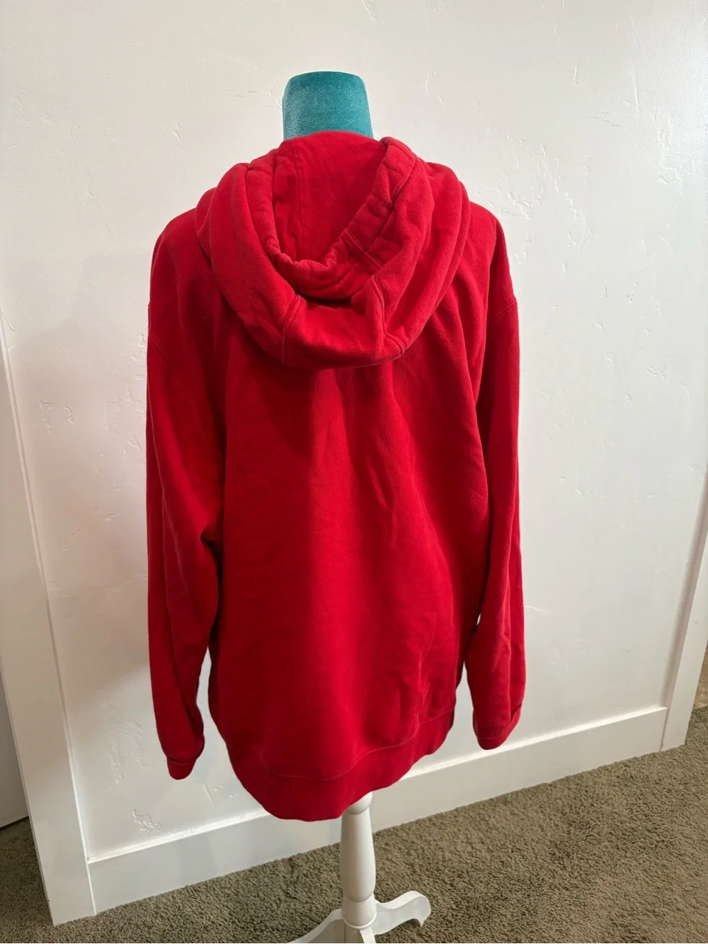 Nike Red Pullover Hoodie with White Logo Size XL