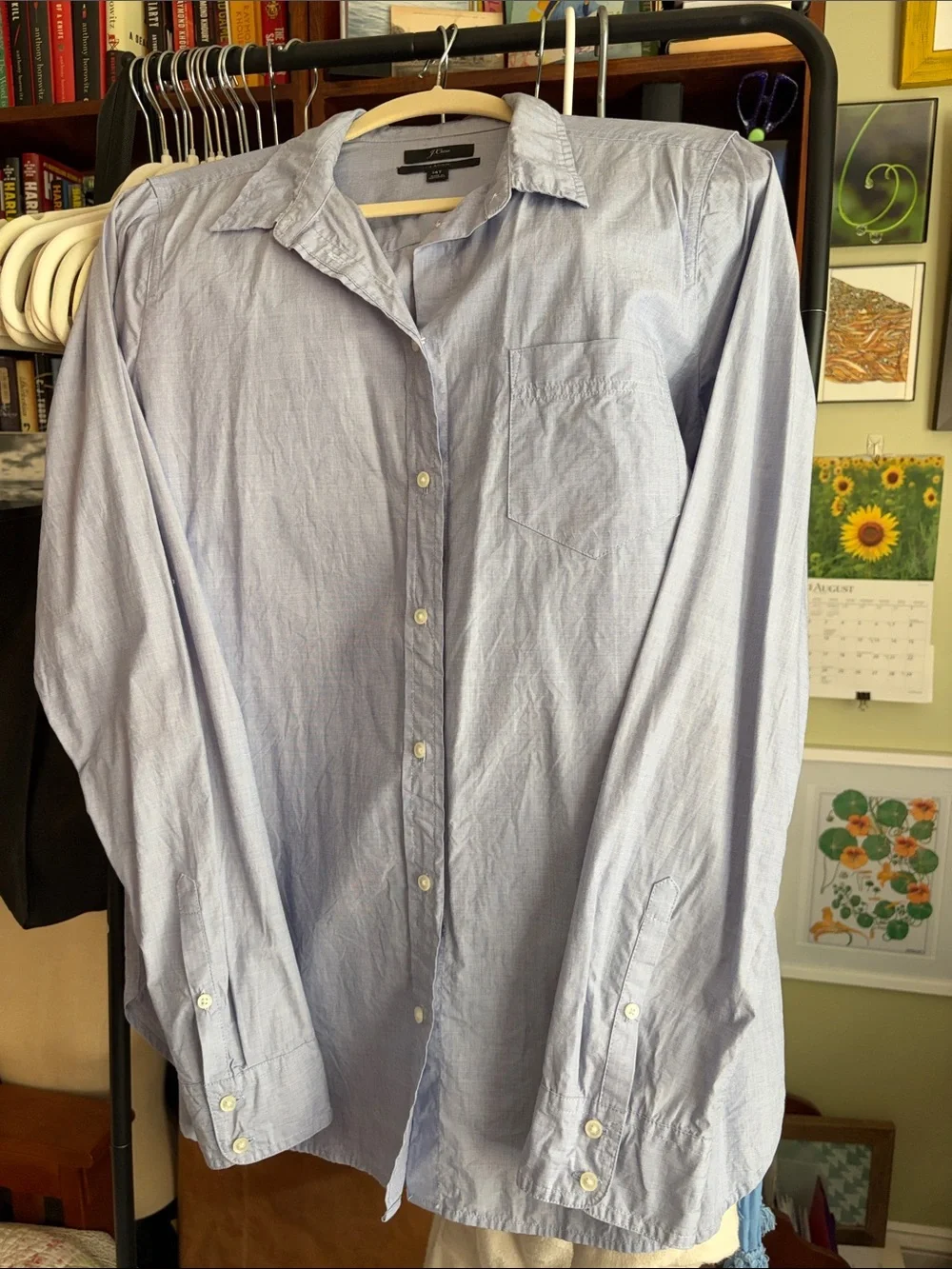 J. Crew Light Blue Women's-Style Button-Down Shirt