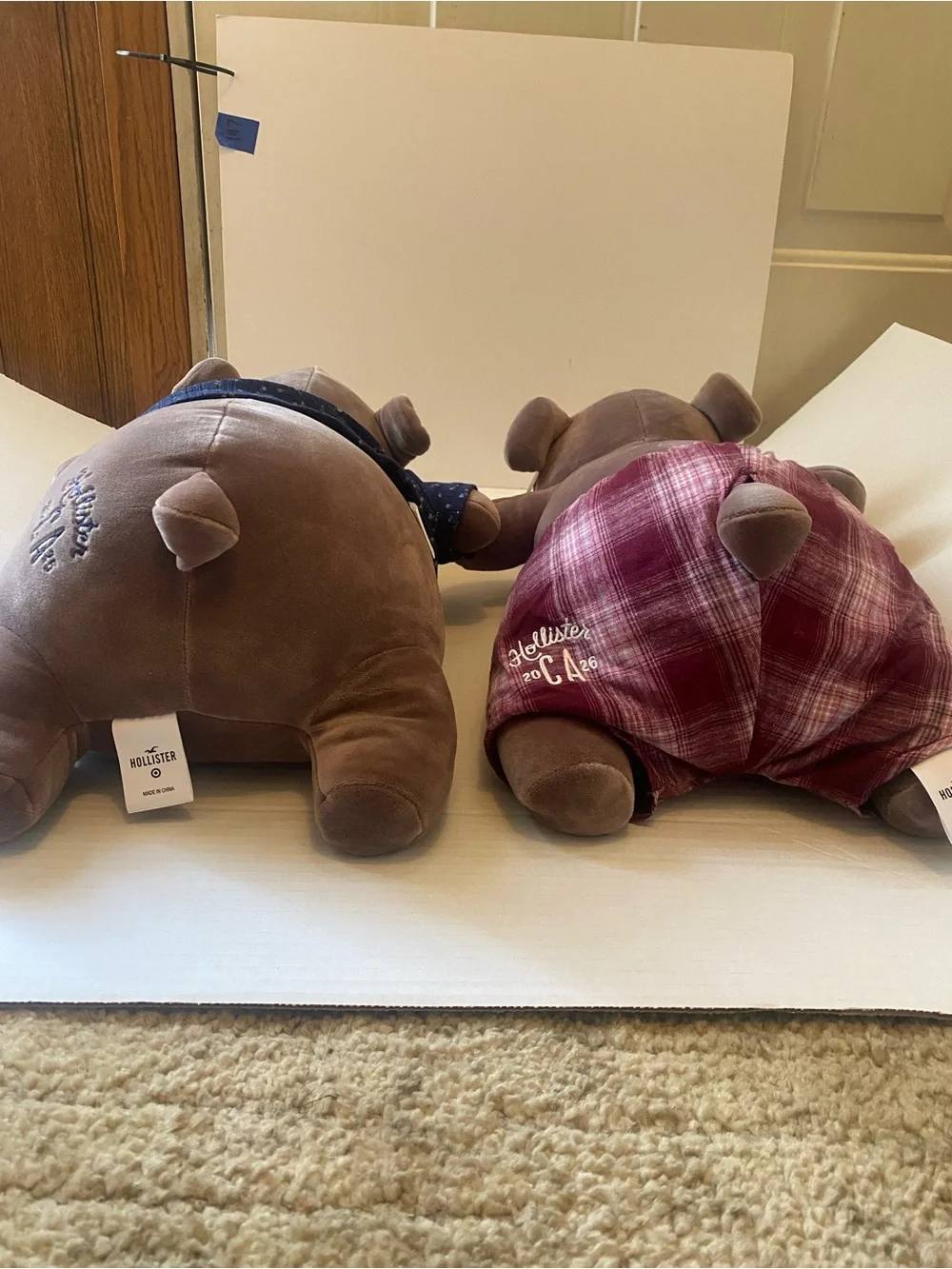 Pillowfort Brown Plush Bear Neck Pillow with Patterned Back target x hollister