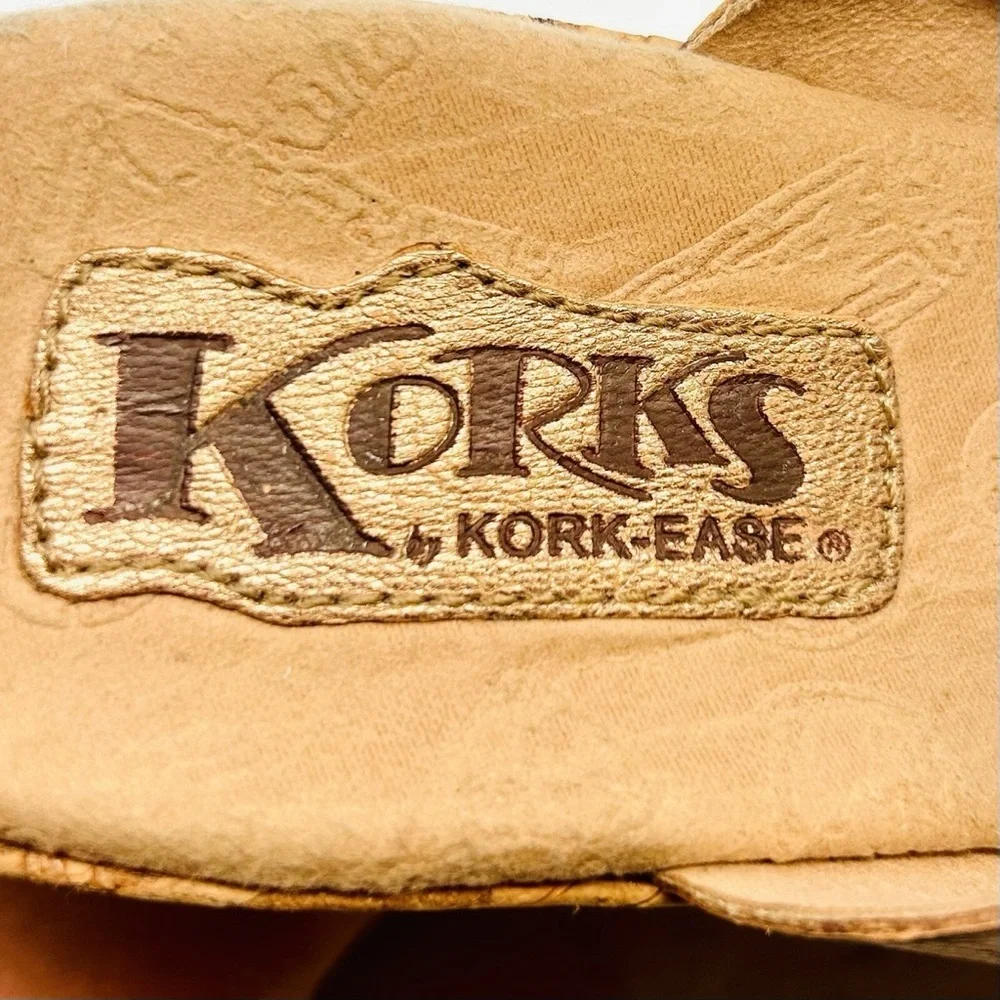 Korks by Kork-Ease Rose Gold  Wedge Sandals with Floral Accent