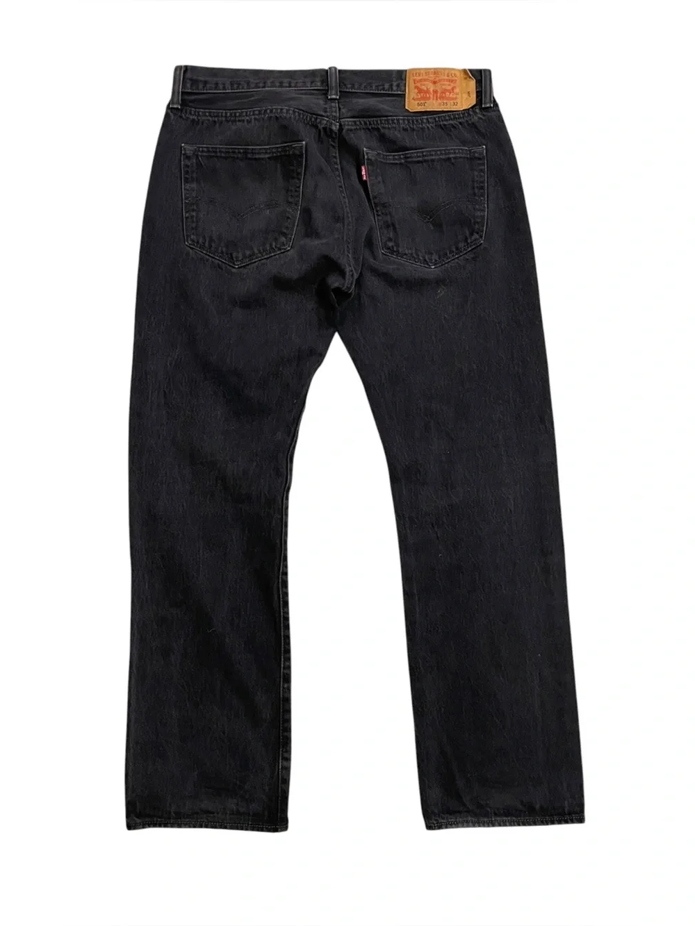 Levi's 501 Button Fly Black Straight Leg Relaxed Fit Men’s Jeans Size 35/32