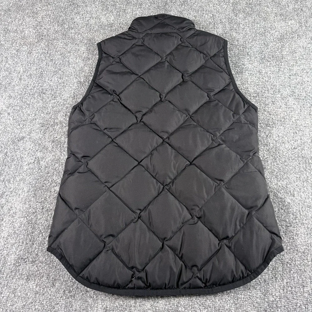 J.Crew‎ Down Puffer Vest Women XXS Black Quilted Preppy Minimalist  Capsule Cozy
