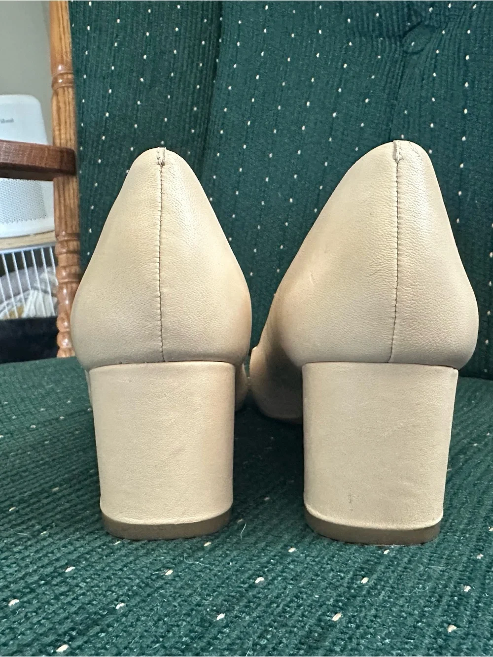 J. Crew Two-Tone Leather Heels in Cream and Black