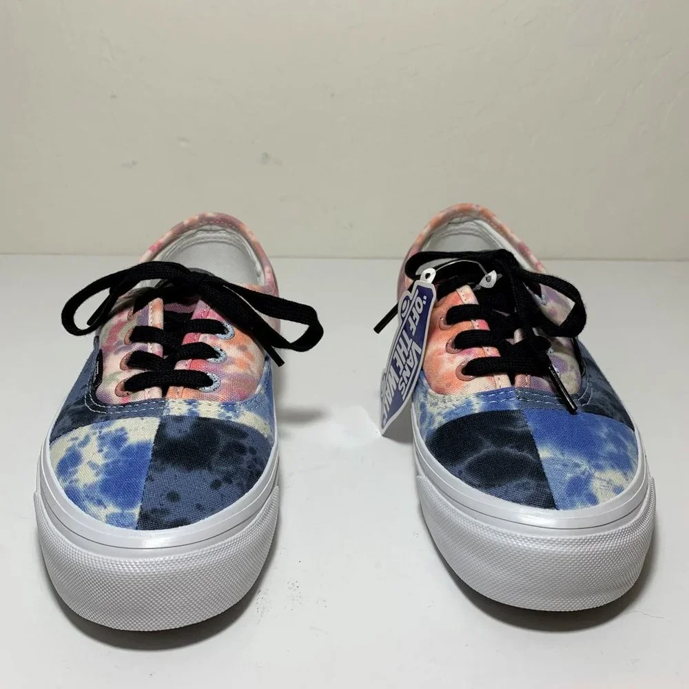 Vans Authentic 44 DX Tie Dye Sneakers Anaheim Factory Low Top Patchwork Size 6.5