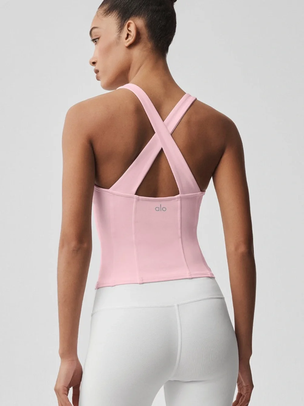 Alo yoga Sparks Fly Corset Tank vintage Pink / Olive Green / Crisp White nwt