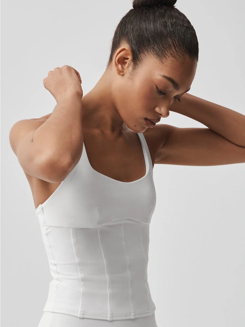 Alo yoga Sparks Fly Corset Tank vintage Pink / Olive Green / Crisp White nwt