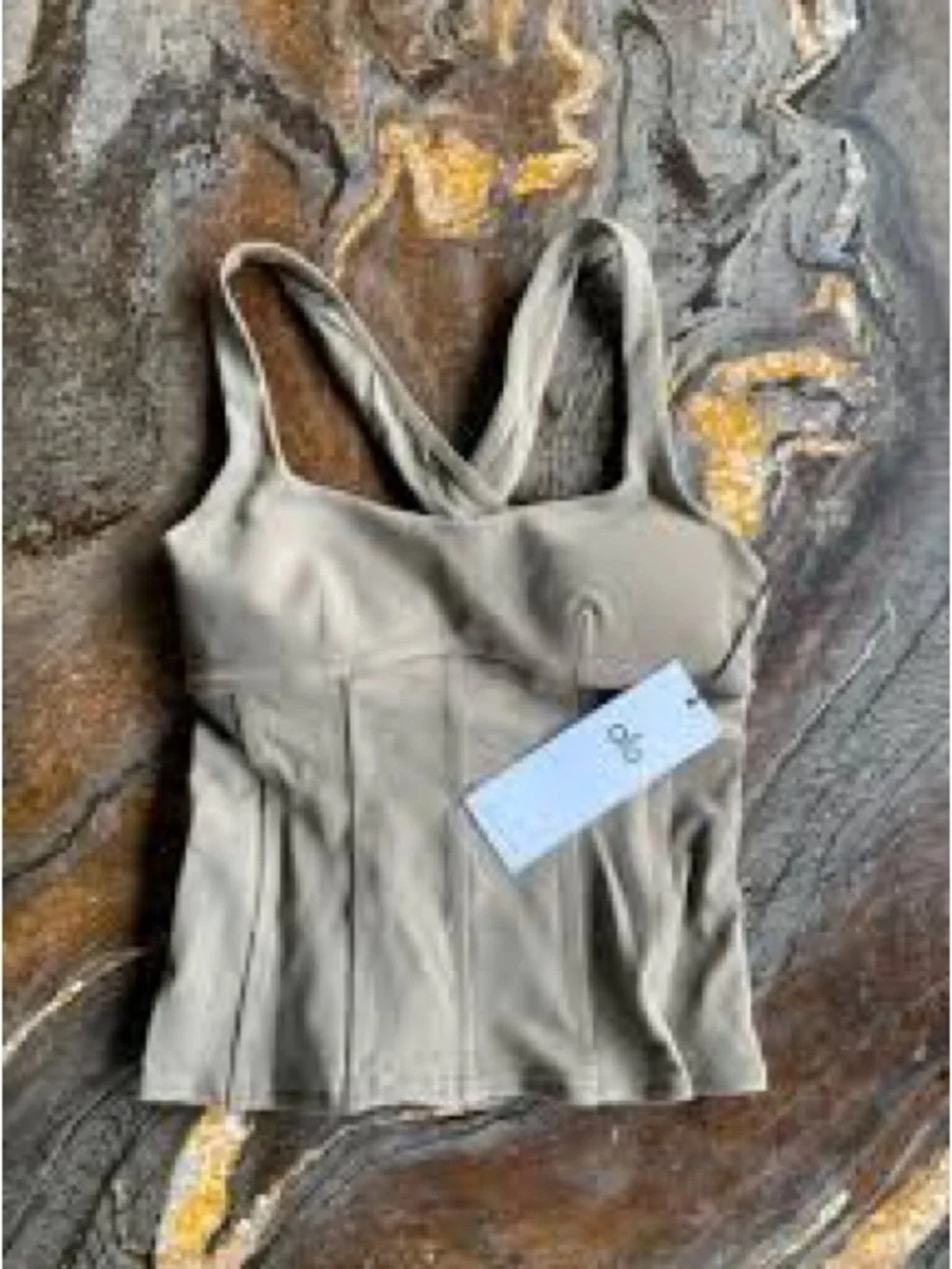 Alo yoga Sparks Fly Corset Tank vintage Pink / Olive Green / Crisp White nwt