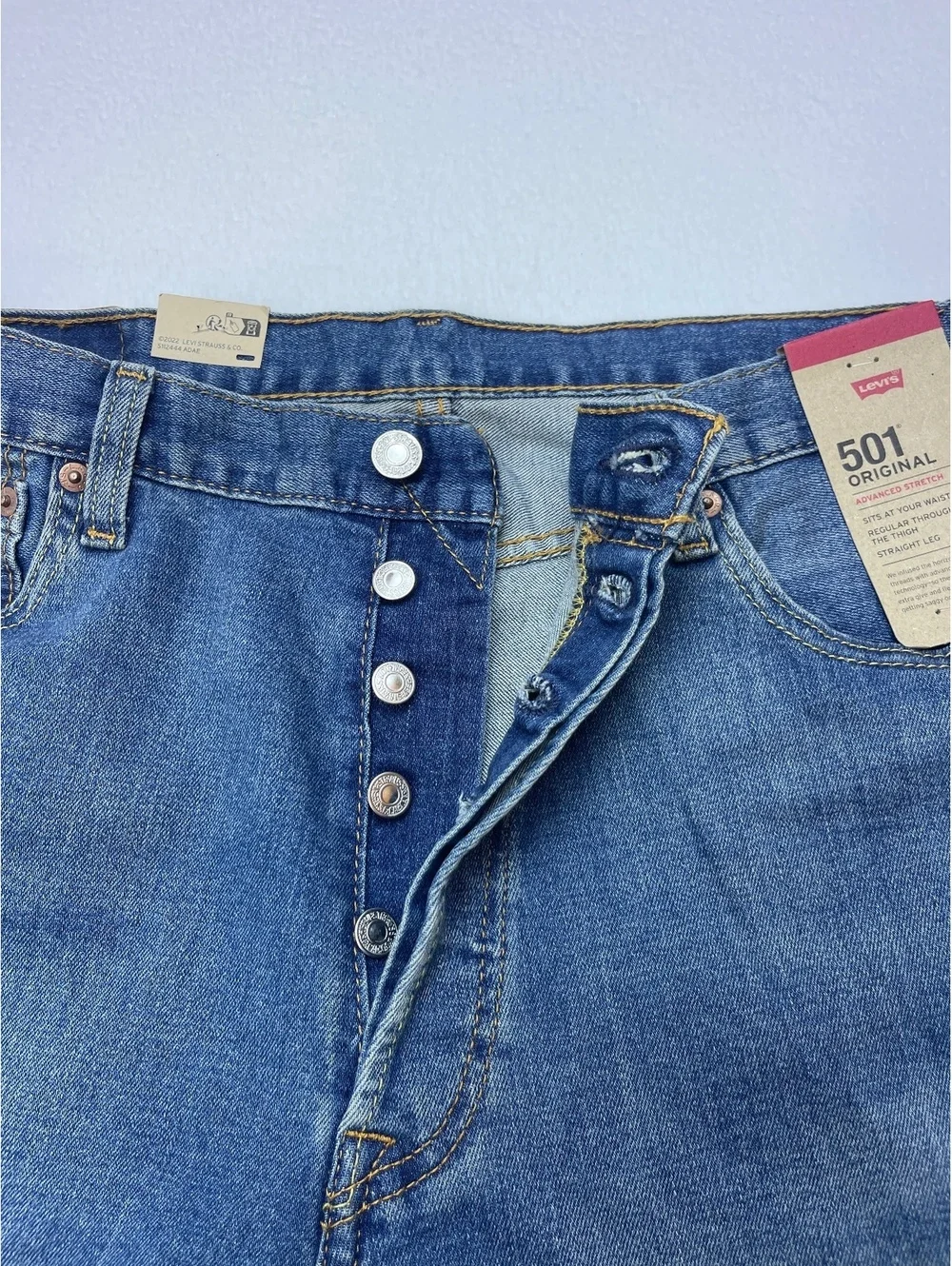 Levi's 501 Original Fit Blue Denim Jeans Size 36x30
