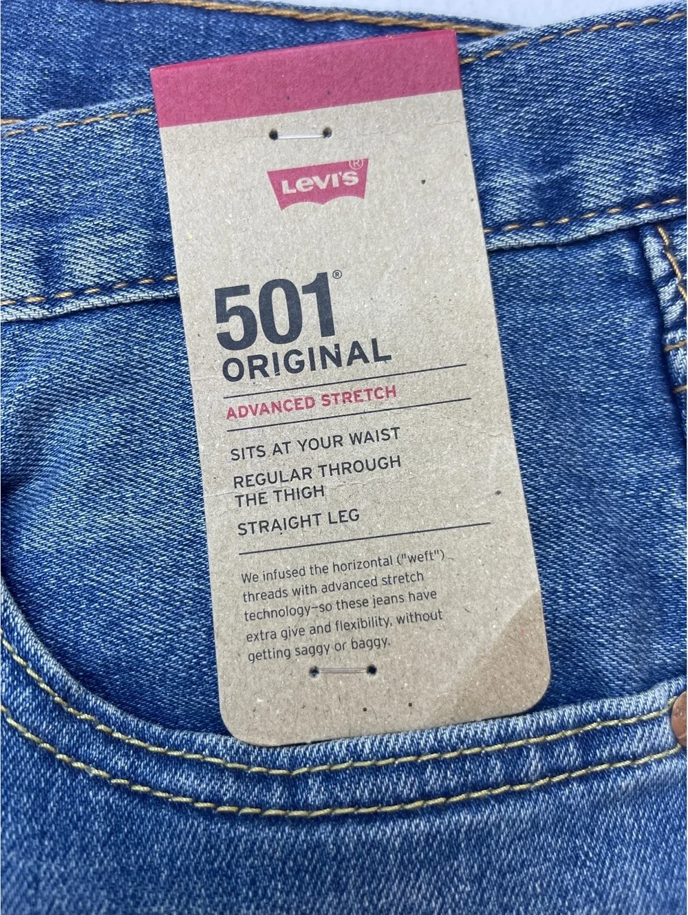 Levi's 501 Original Fit Blue Denim Jeans Size 36x30