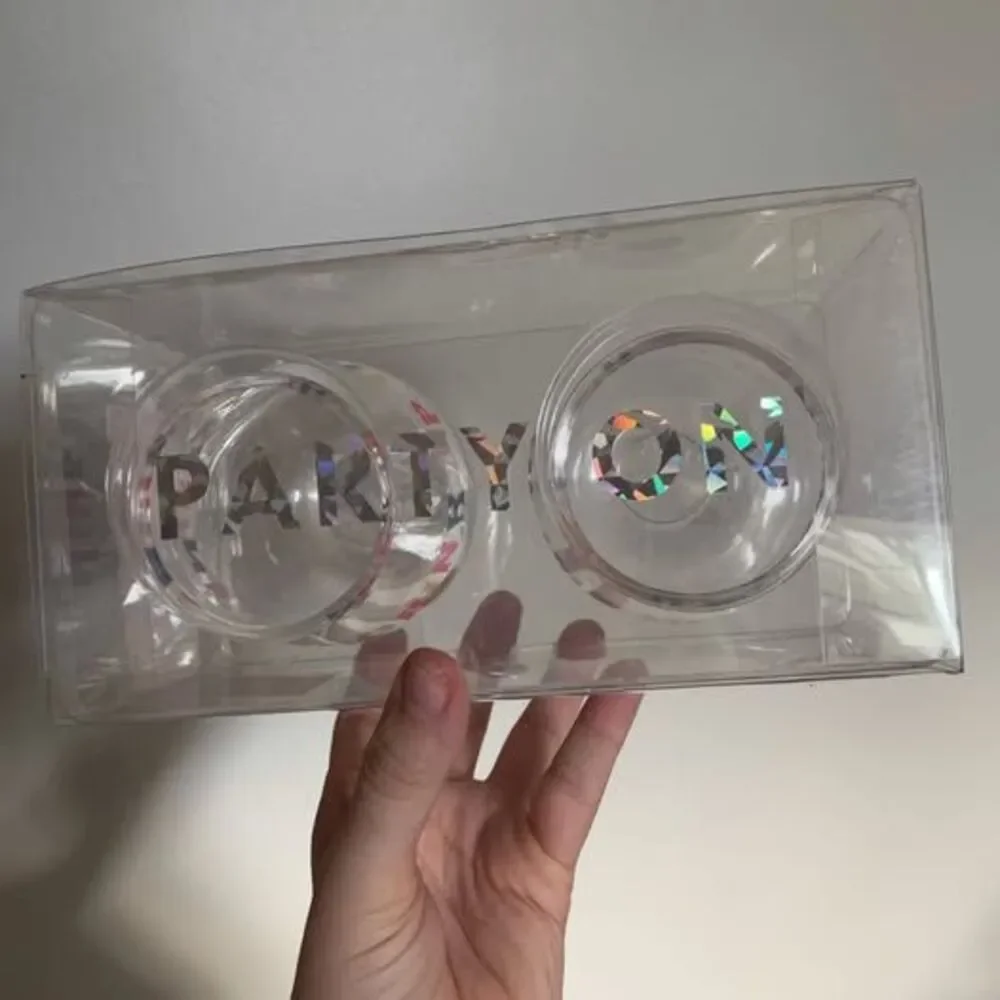 NWT Bando Ban.do Set of Two Acrylic Wine Glasses