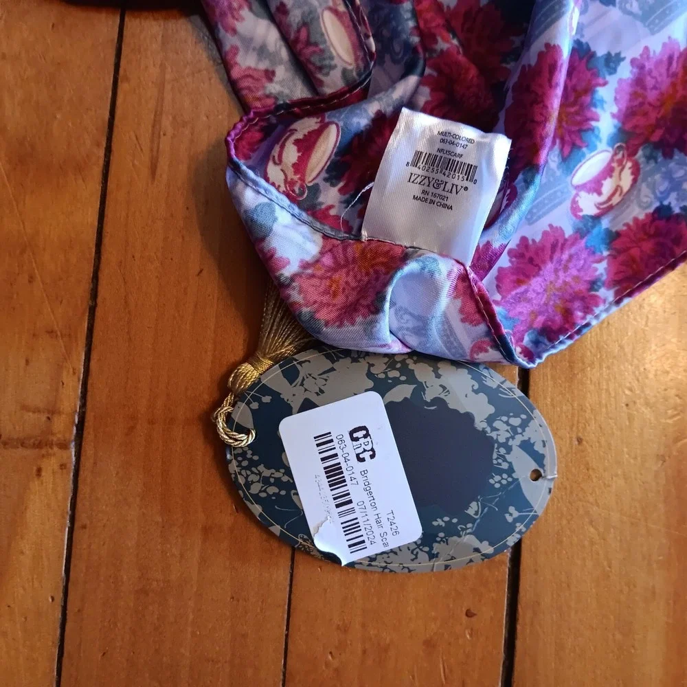Izzy & Liv Bridgerton scarf satin teacups