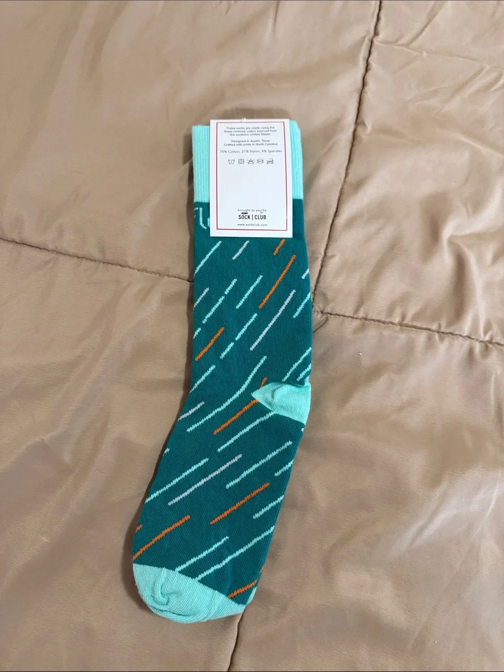 Sock club custom teal crew