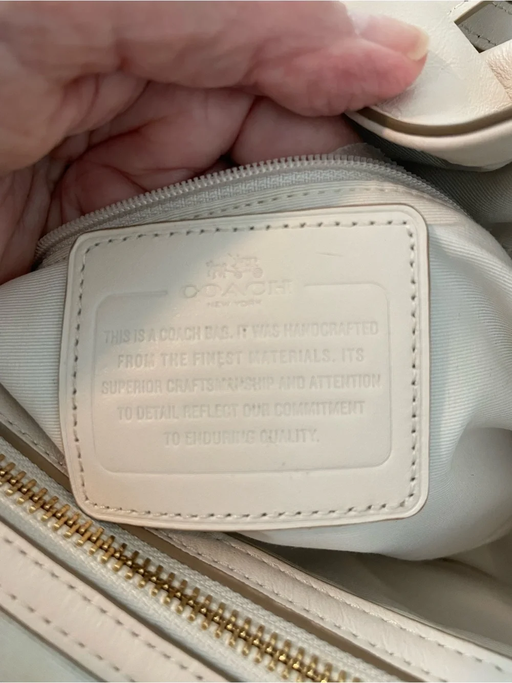 Coach ivory leather