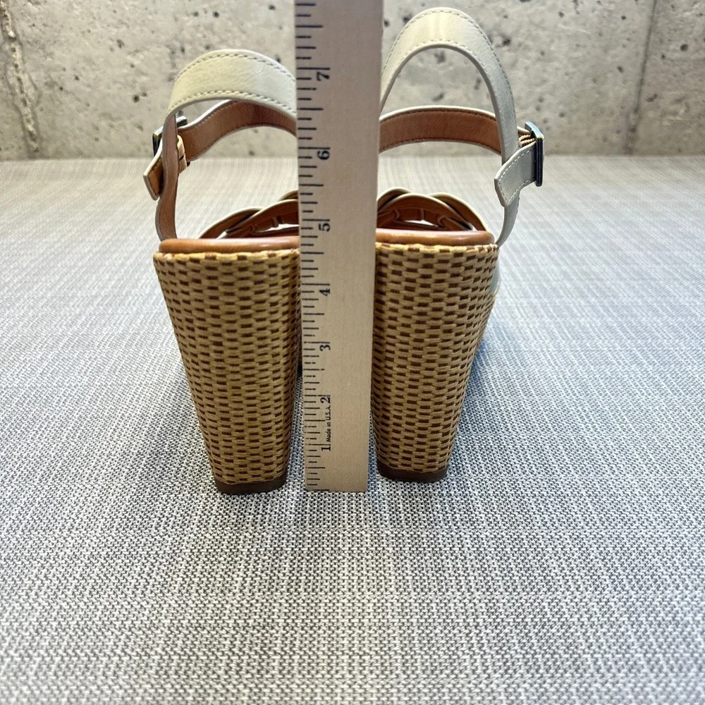 Korks Dee Basketweave Platform Sandals size 10M Beige Ankle Straps Summer