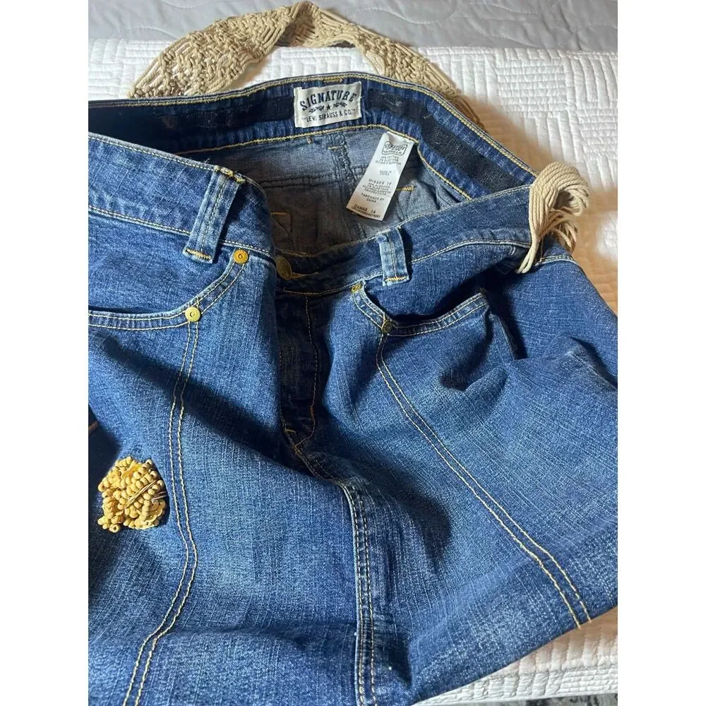 Ladies Levi's Denim Purse-Braided/Macrame Strap, Tassels. Boho Y2K, Hippie