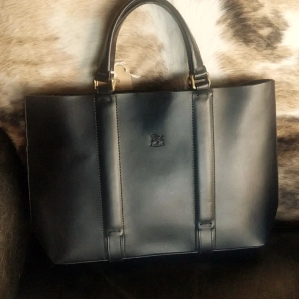IL BISONTE Rare Italian Leather Satchel/ Tote Bag