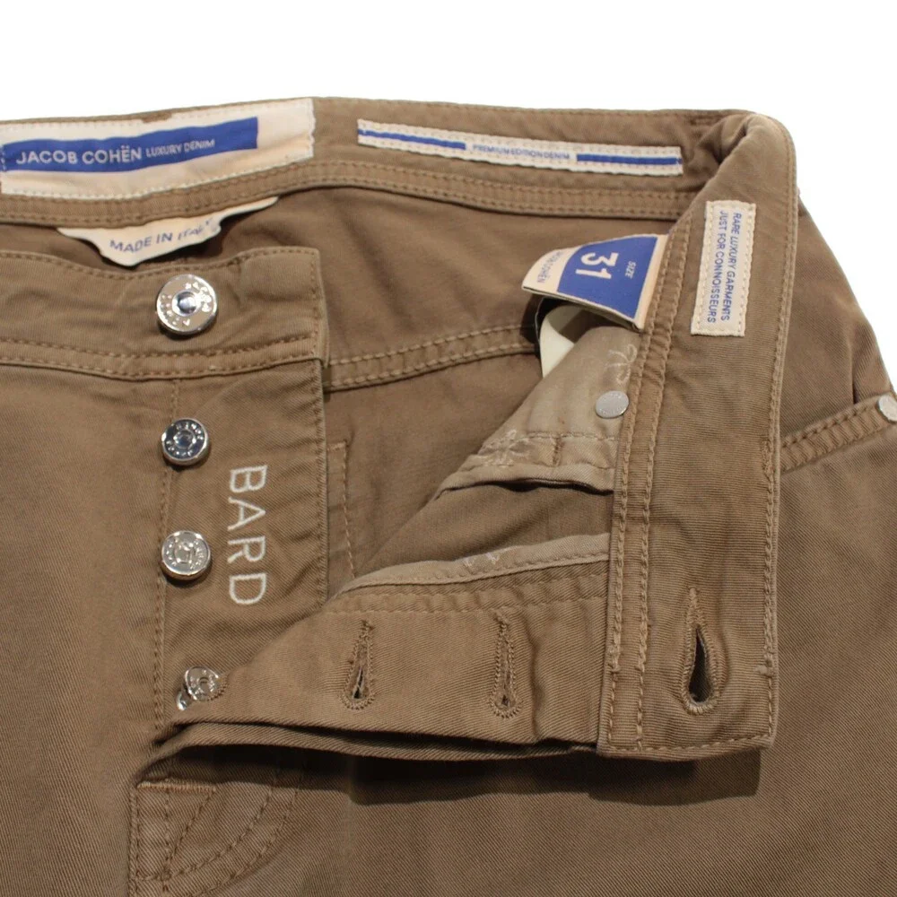 Jacob Cohen NWT 5 Pocket Jean Cut Pants Size 31 US Bard in Beige Cotton Blend