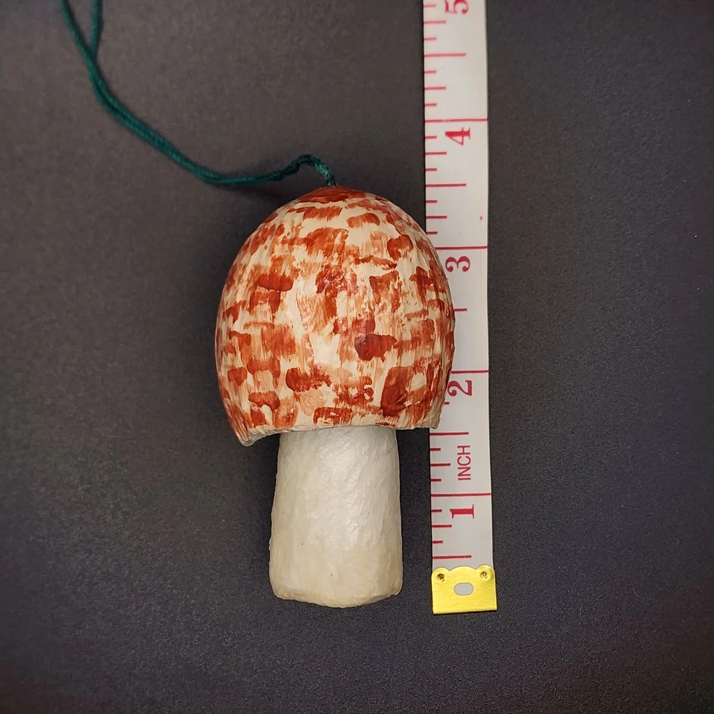 Hand Crafted Red and White Mushroom Decor Ornament