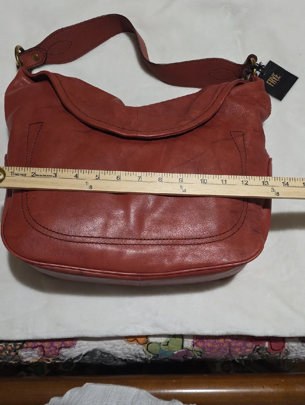 Frye Campus Rivet Hobo. Color Burnt Red. (B1).‎