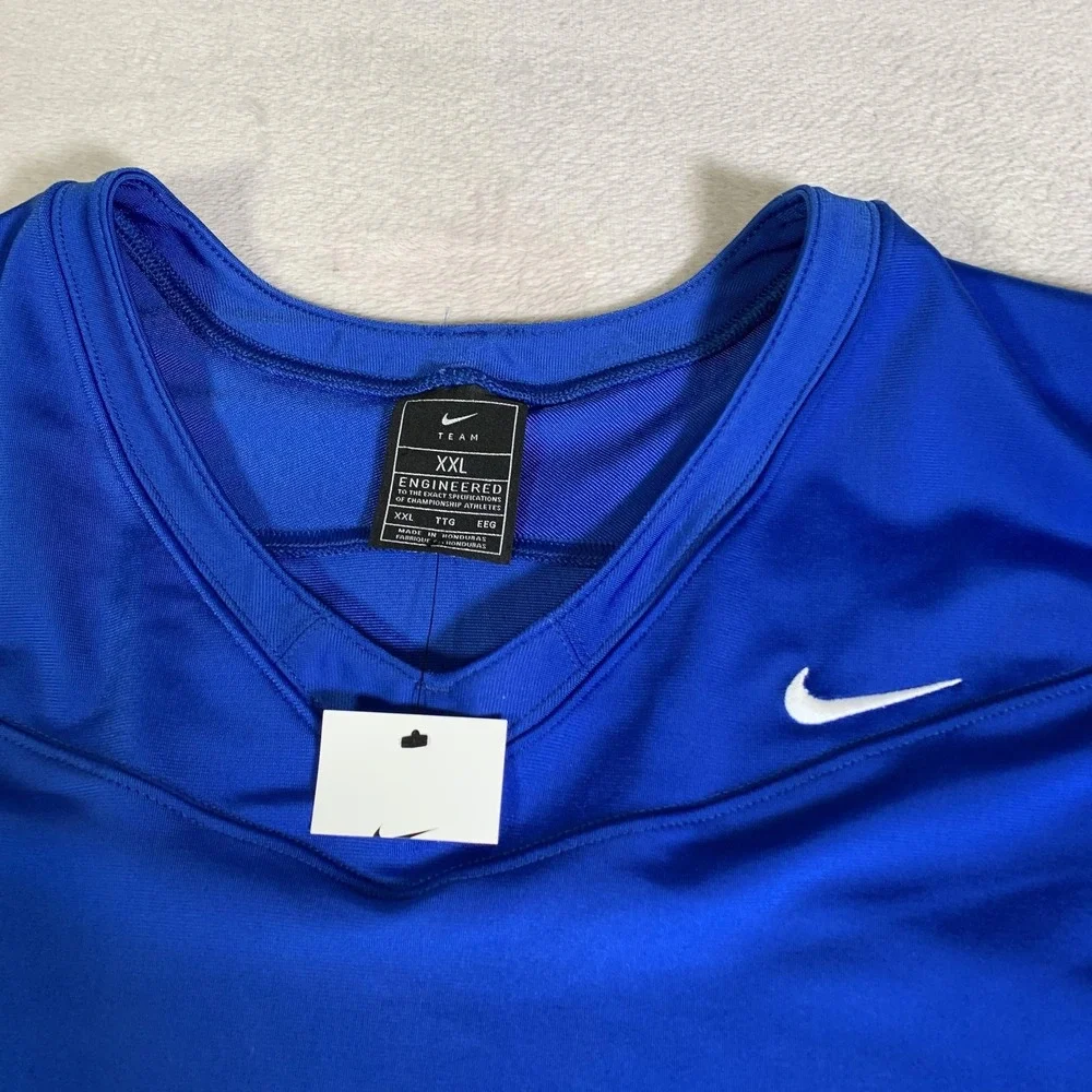 Nike Team Football Jersey Mens 2XL Blue Short Sleeve Performance CI3767-494 NEW